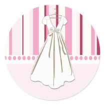 Wedding Dress Bridal Shower Stickers