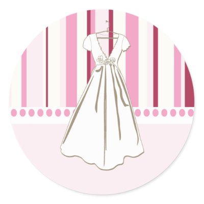 Wedding Bridesmaid Dresses on Wedding Dress Bridal Shower Stickers By White Wedding
