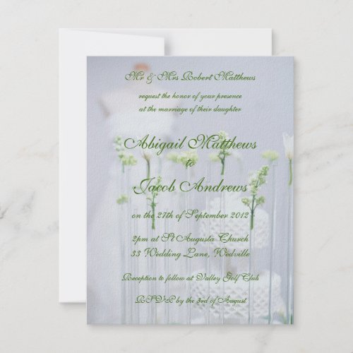 Wedding Dress Cake & Flowers - Wedding Invitation invitation