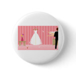 wedding dress pink stripe buttons