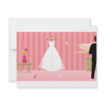 wedding dress pink stripe personalized announcements