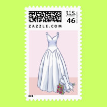 Wedding Dress postage stamps by wedding_tshirts Wedding Dress postage stamps