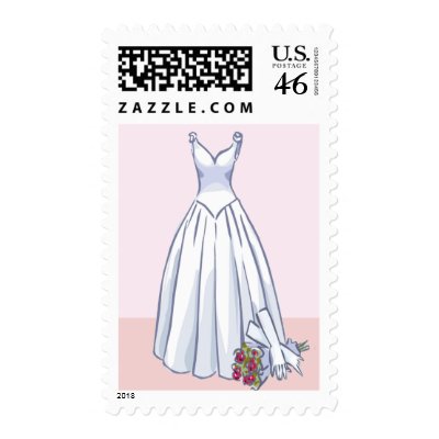 Wedding Dress postage stamps by wedding_tshirts