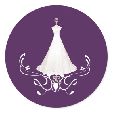 Wedding Dress purple envelope sticker