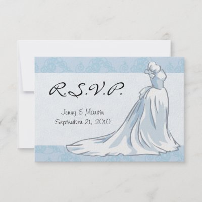 Wedding Dress RSVP Light Blue Custom Invite by itsyourwedding