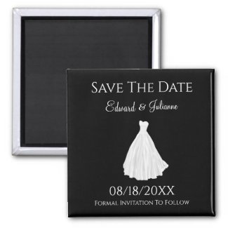 Wedding Dress Save the Date magnet