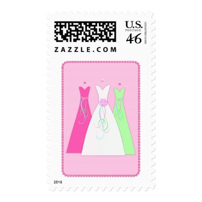 Wedding Dress Sparkle Postage Stamp