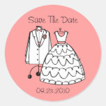 Wedding Dress & Tux Custom Save The Date Stickers