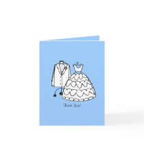 Wedding Dress & Tux Custom Thank You Notes Greeting Card