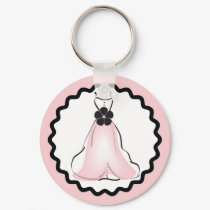 Wedding Dress with Pink Key Chain keychains