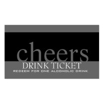 Wedding Drink Ticket for Reception Business Card Templates