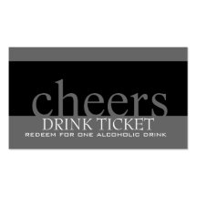 Wedding Drink Ticket for Reception Business Card Templates