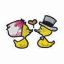 Wedding ducks (black outline) embroidered shirts