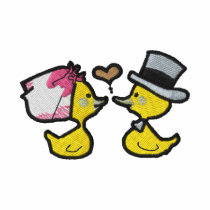 Wedding ducks (black outline) embroidered shirts