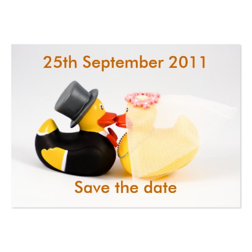 Wedding ducks ... Save the date Business Card (front side)