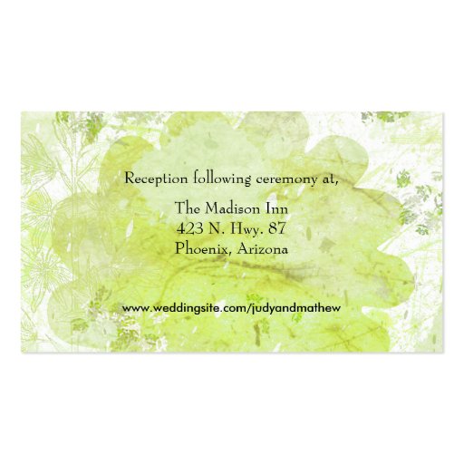 Wedding enclosure cards business card template (front side)