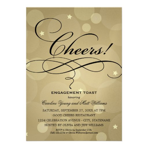 Wedding Engagement Party | Champagne Theme Announcements