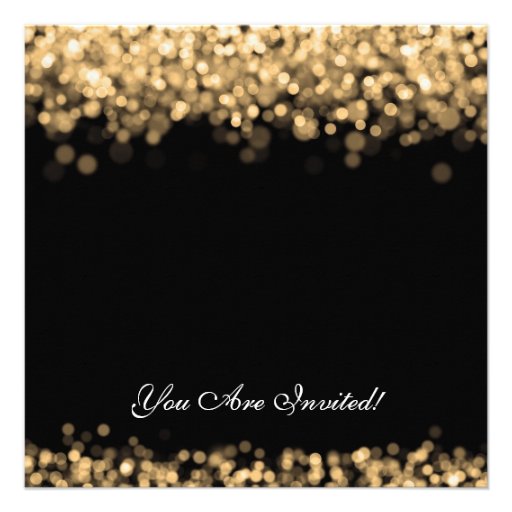 Wedding Engagement Party Gold Lights Invites