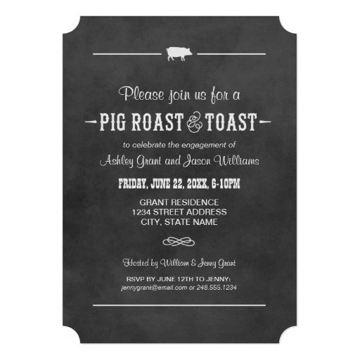 Wedding Engagement Party | Pig Roast & Toast 5x7 Paper ...