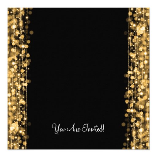 Wedding Engagement Party Sparkles Gold Custom Announcements