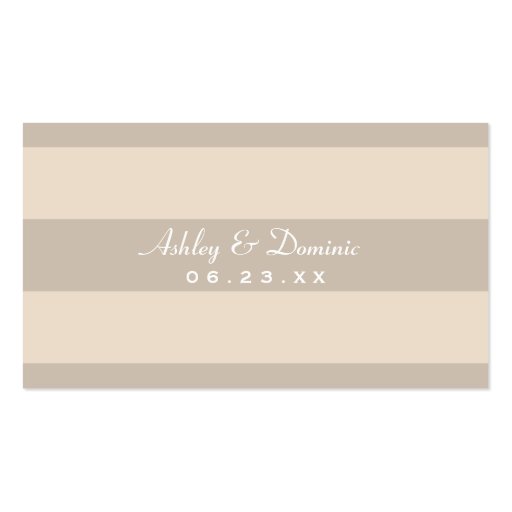 Wedding Escort Place Card | Ivory Seashell Business Cards (back side)