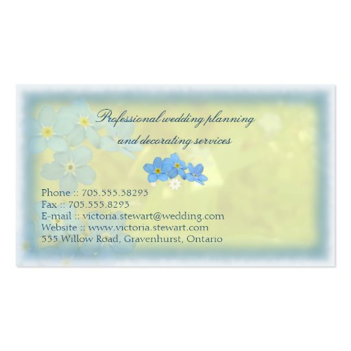 Wedding Event Planner Business Card Elegant Floral (back side)