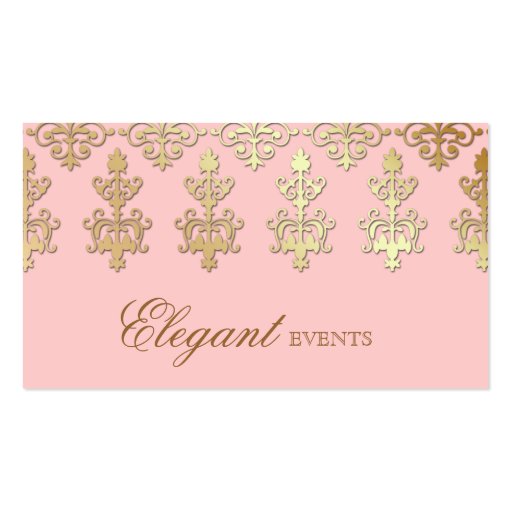 Wedding Event Planner Indian Damask Baby Pink Business Card Templates (front side)