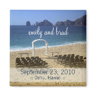 Wedding Favor Destination Beach Wedding Magnet magnet