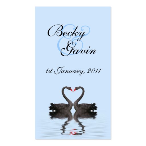 Wedding Favor Gift Tag Romancing Swans Wedding Set Business Cards (back side)