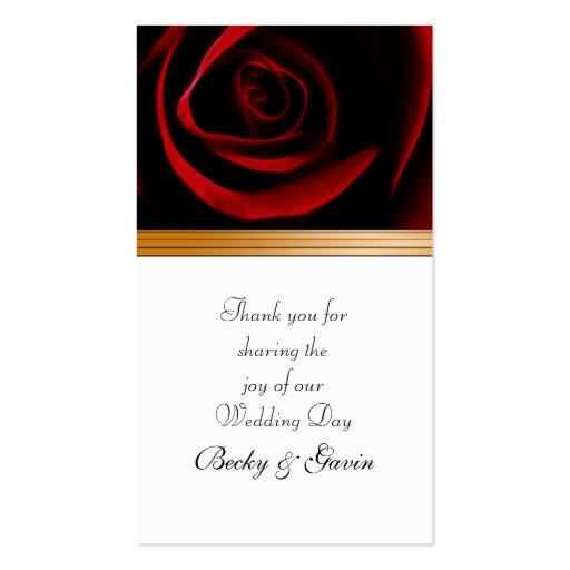 Wedding Favor Gift Tag Roses Are Red Business Card (front side)