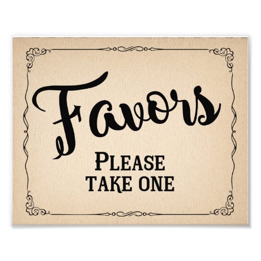 Wedding favor sign, party favor photo print | Zazzle
