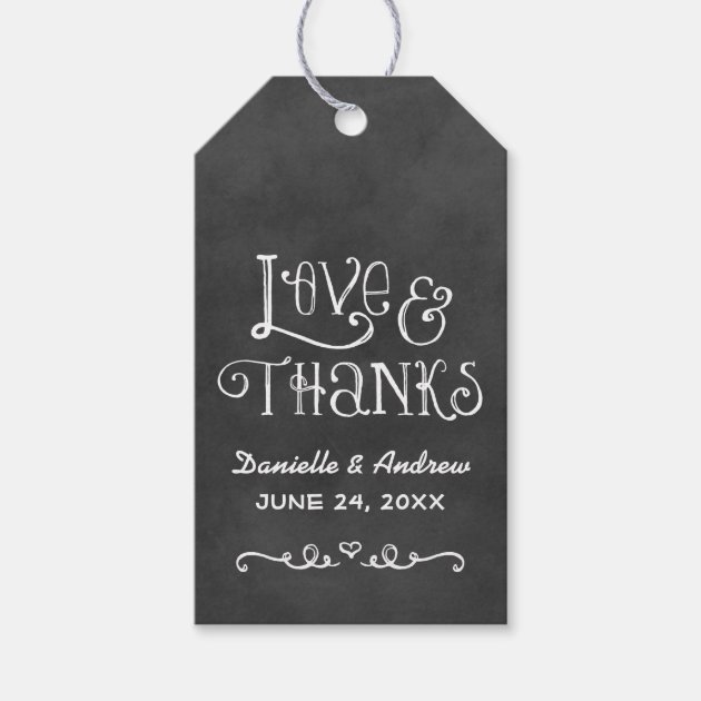 Wedding Favor Tag | Black Chalkboard Charm Pack Of Gift Tags