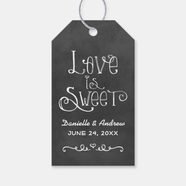 Wedding Favor Tag | Black Chalkboard Charm Pack Of Gift Tags