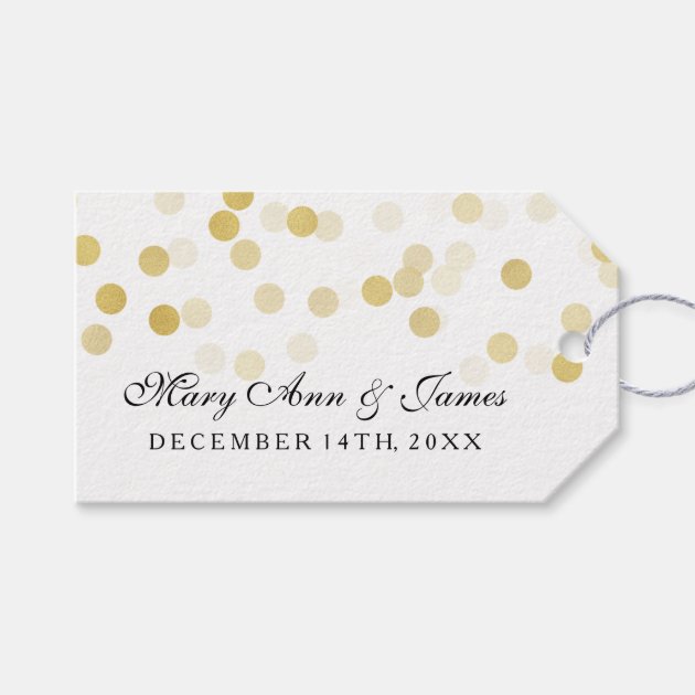 Wedding Favor Tag Faux Gold Foil Glitter Lights Pack Of Gift Tags-0