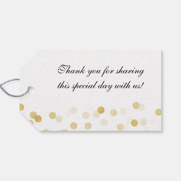 Wedding Favor Tag Faux Gold Foil Glitter Lights Pack Of Gift Tags