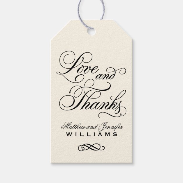 Wedding Favor Tag | Love and Thanks Pack Of Gift Tags 1/3