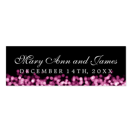 Wedding Favor Tag Pink Lights Business Card Template