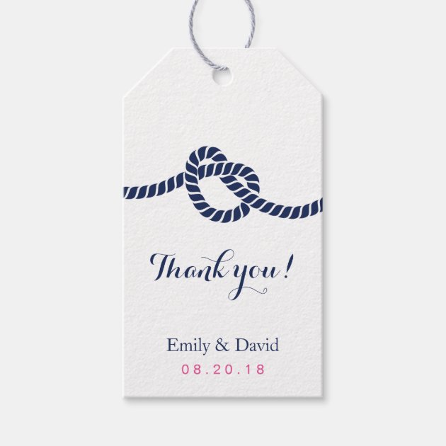 Wedding Favor Tag Royal Blue Tying the Knot Pack Of Gift Tags 1/3