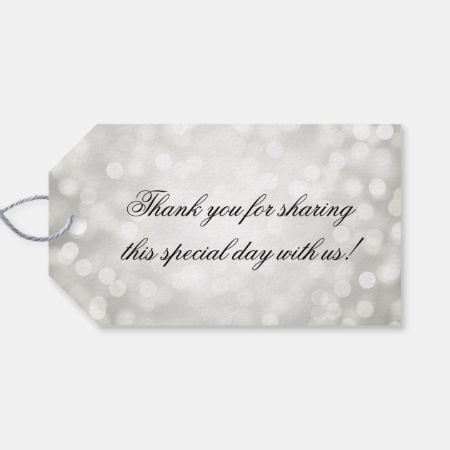 Wedding Favor Tag Silver Glitter Lights Pack Of Gift Tags-1