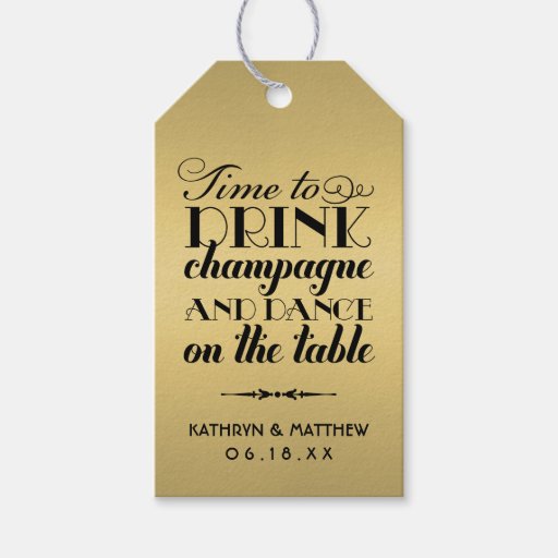 Wedding Favor Tags Drink Champagne and Dance Pack Of Gift Tags ...