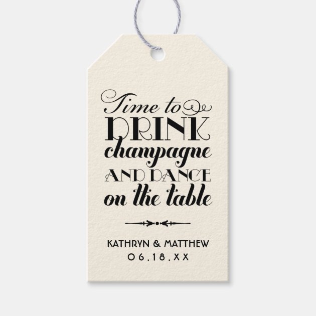 Wedding Favor Tags | Drink Champagne and Dance Pack Of Gift Tags