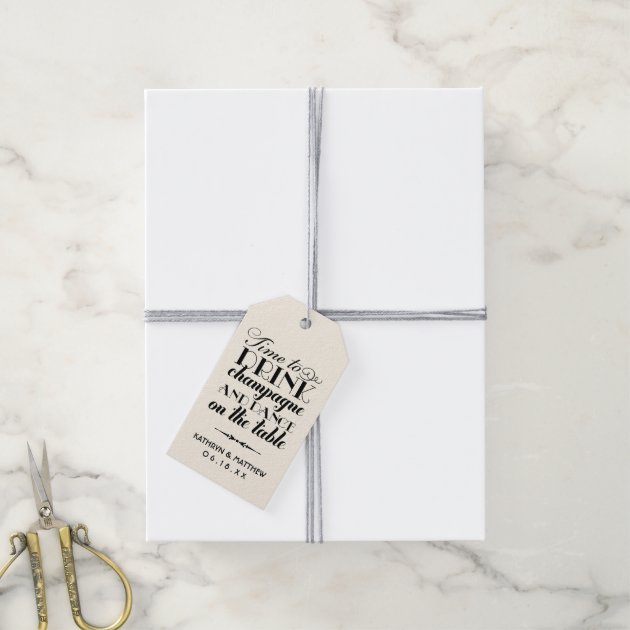 Wedding Favor Tags | Drink Champagne and Dance Pack Of Gift Tags-2