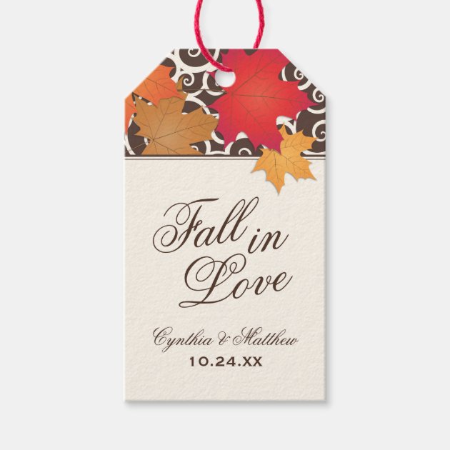 Wedding Favor Tags | Fall in Love Theme Pack Of Gift Tags