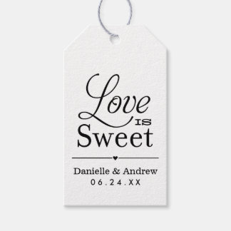 Wedding Favor Tags Love is Sweet - Black