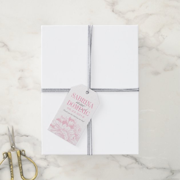 Wedding Favor Tags | Pink and Gray Peony Pack Of Gift Tags-2