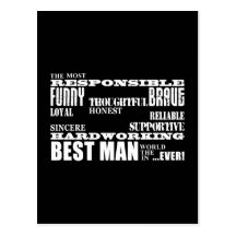 Wedding Favors Best & Greatest Best Men Qualities Post Cards