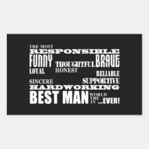 Wedding Favors Best & Greatest Best Men Qualities Rectangular Stickers
