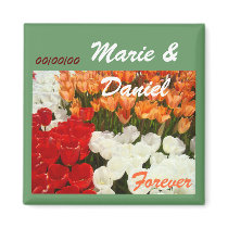 Wedding Favors gifts magnets Forever Flowers Date