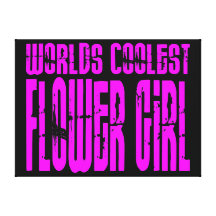 Wedding Favors : Pink Worlds Coolest Flower Girl Stretched Canvas Prints