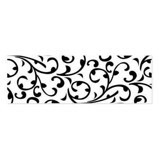 Wedding Favour Tag Black White Damask Business Card Templates (back side)
